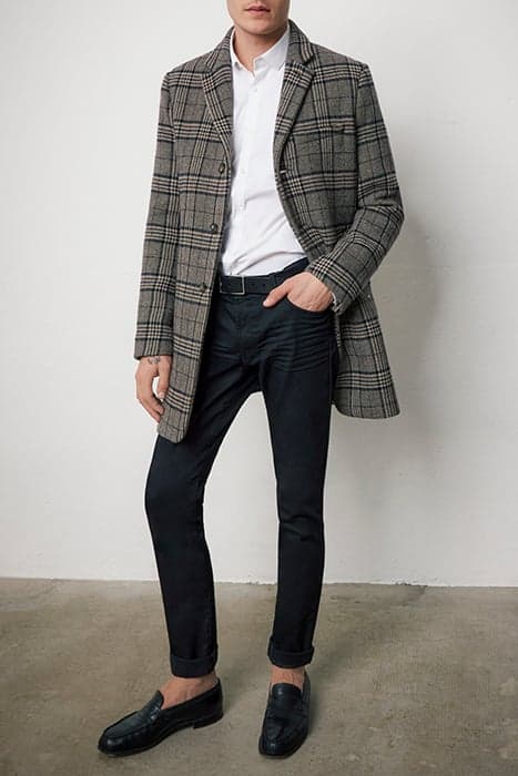 MINK CHECKED WOOL COAT by IKKS