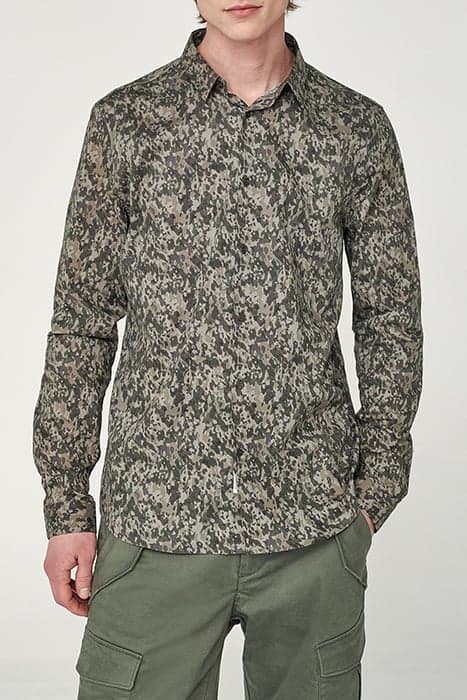 KHAKI CAMOUFLAGE PRINT SLIM SHIRT by IKKS