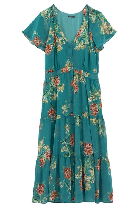 EMERALD FLOWER BOUQUET PRINT VOILE DRESS by IKKS