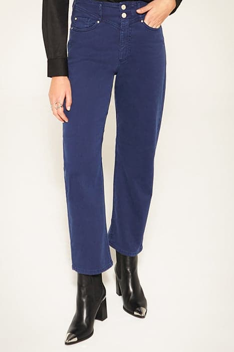 NAVY BLUE MID-RISE CROPPED SLOUCHY JEANS by IKKS