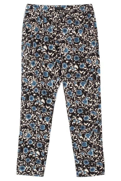 WOMEN'S BLUE FLOWER PRINT CREPE STRAIGHT TROUSERS by IKKS