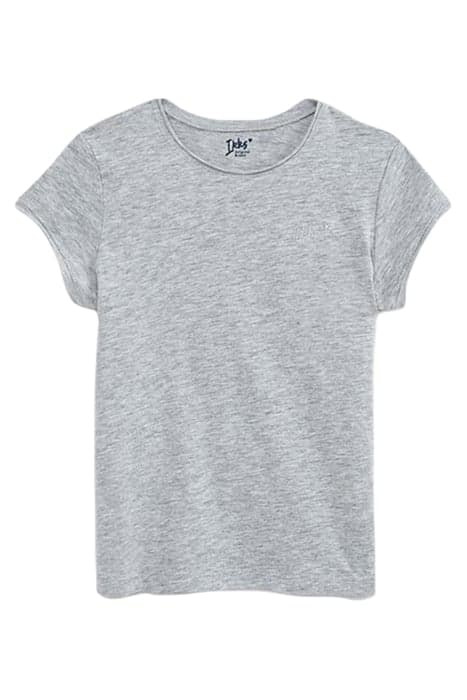 GIRLS’ GREY ESSENTIAL ORGANIC COTTON T-SHIRT MOTTLED GREY by IKKS