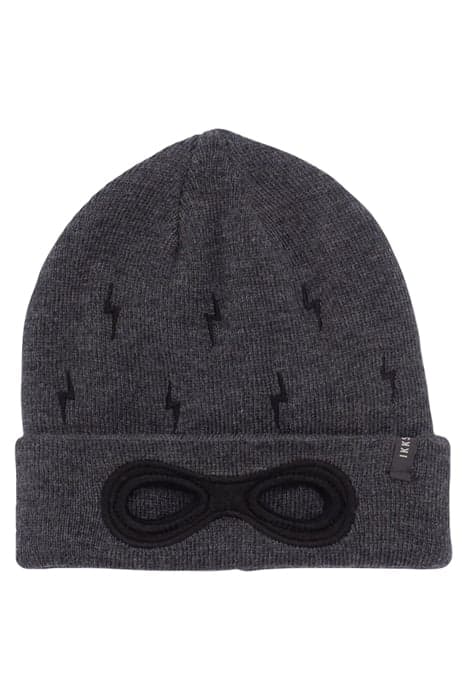 BABY BOYS’ CHARCOAL GREY LIGHTNING EMBROIDERED KNIT BEANIE A by IKKS