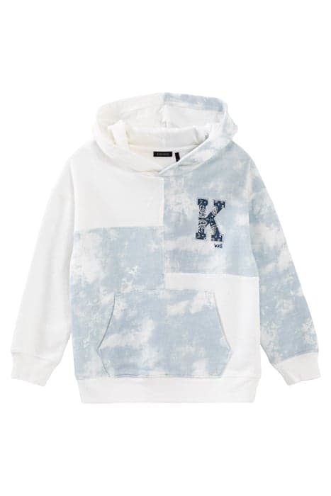 BOYS’ BLUE TIE-DYE AND ECRU HOODED PADDED HOODIE SKY by IKKS