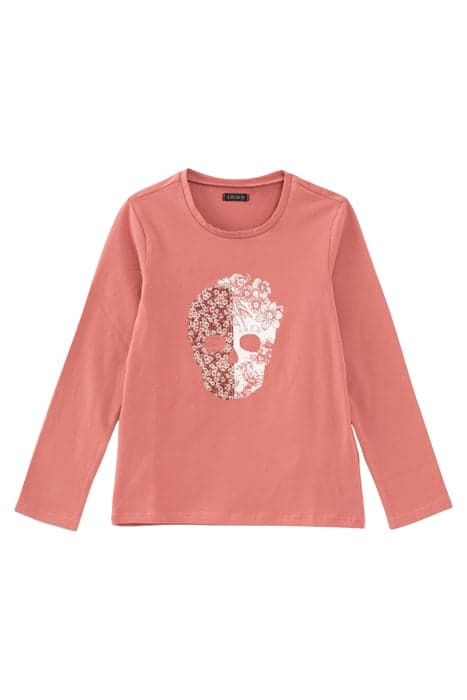 GIRLS’ ROSEWOOD SKULL IMAGE ORGANIC COTTON T-SHIRT ROSEWOOD by IKKS