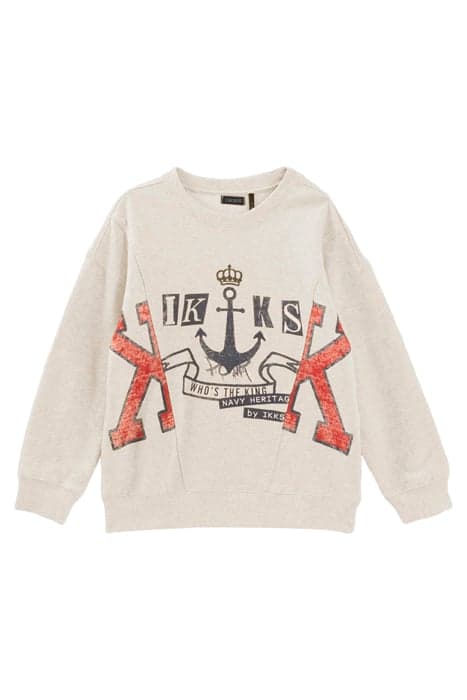 BOYS’ ECRU XL ANCHOR AND LETTERING IMAGE SWEATSHIRT MASTIC by IKKS