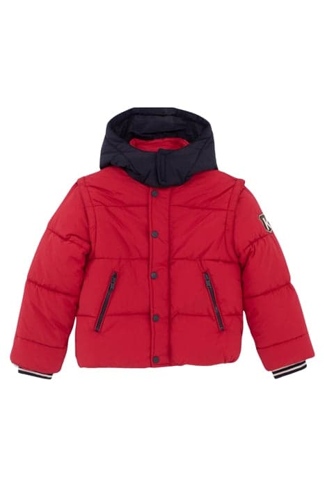 BOYS’ MEDIUM RED FUR-LINED NAVY HOODED PADDED JACKET RED by IKKS