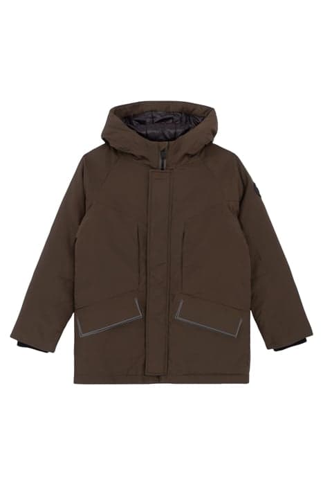 BOYS’ BRONZE HOODED PARKA WITH SEAMED FLAPS KHAKI by IKKS