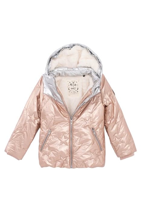 GIRLS’ PALE PINK PADDED JACKET, STAR/LIGHTNING EMBROIDERY PA by IKKS