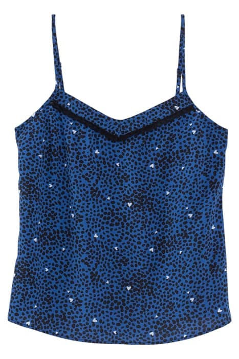 BLUE ANIMAL PRINT LINGERIE-STYLE TOP by ICODE