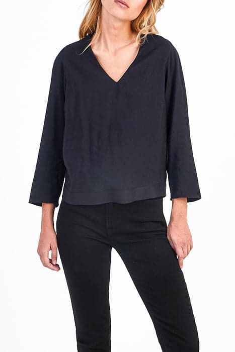 BLACK BLOUSE WITH LACE BAND ON BACK by ICODE