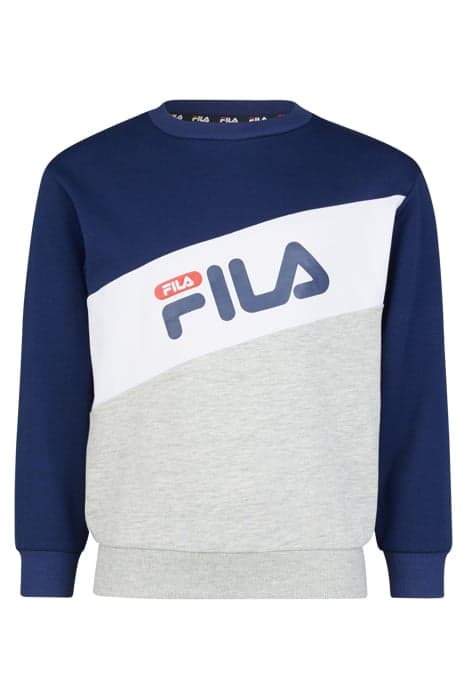 CANCIATTI CREW SWEAT LIGHT GREY MELANGE-MEDIEVAL BLUE-BRIGHT by FILA