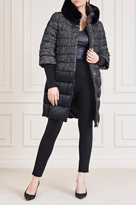 ABBEY PUFFER COAT CHEVRON BLACK & WHIT by Marciano by Guess