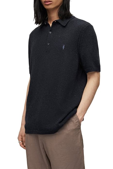 BRICE SS POLO CINDER BLACK MARL by AllSaints