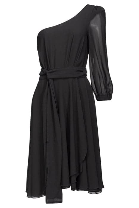 ELLEANTHUS ABITO GEORGETTE FLU BLACK by PINKO