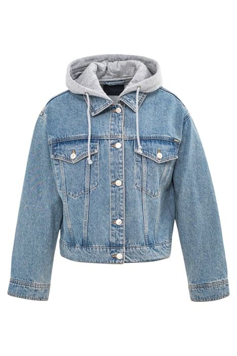 DENIM HOODED SHORT BAGGY JACKET by IKKS