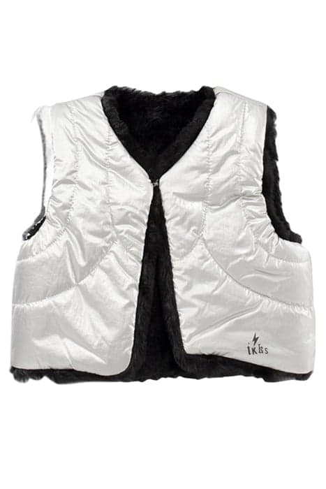 BABY GIRLS’ BLACK AND SILVER REVERSIBLE WAISTCOAT BLACK by IKKS