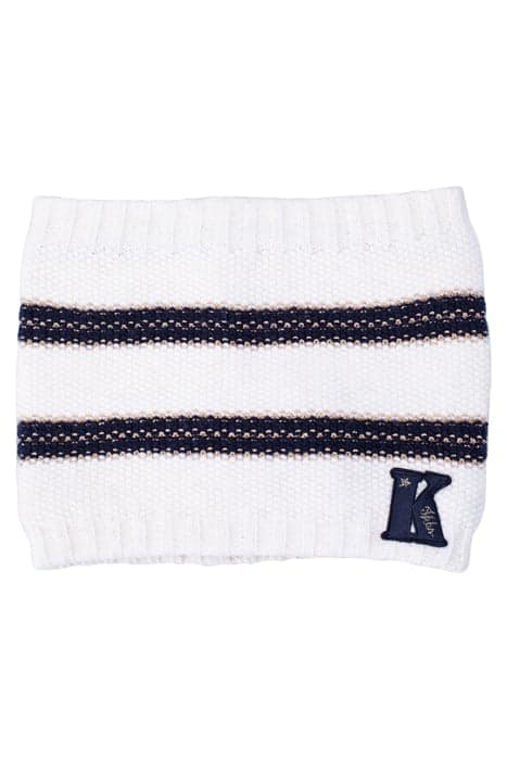 GIRLS’ ECRU KNIT SNOOD WITH NAVY AND GOLD STRIPES OFF-WHITE by IKKS