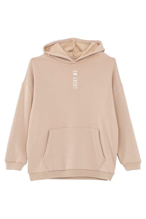 GIRLS’ LIGHT BEIGE HOODIE WITH EMBROIDERED SLOGAN BEIGE by IKKS