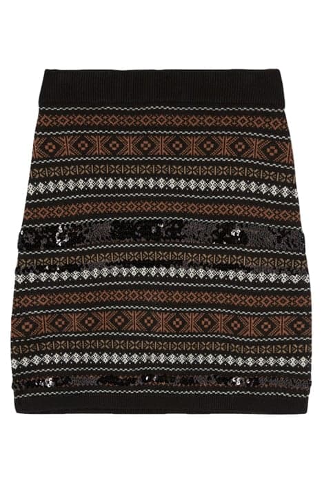 SHORT JACQUARD KNIT SKIRT BLACK by Motivi