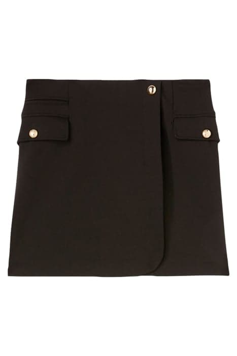 WRAPAROUND EFFECT SHIRT SKIRT BLACK by Motivi