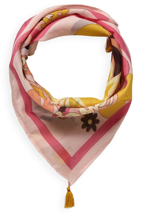 COTTON SQUARE BANDANA SCARF WITH TASSELS BLUSH PEACH by Scotch & Soda Exclusives