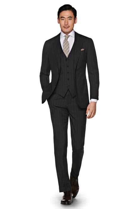 DARK GREY STRIPED JORT SUIT by Suitsupply