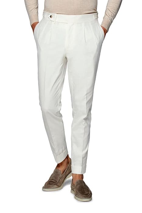 OFF WHITE PLEATED BRADDON TROUSERS by Suitsupply