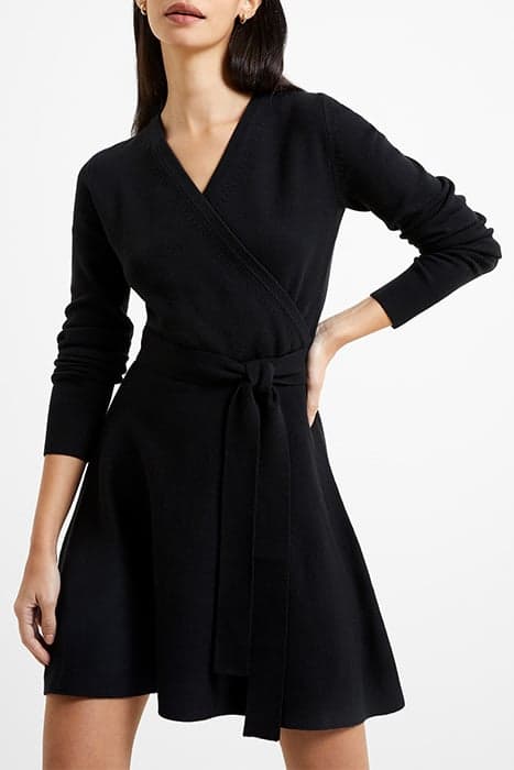 BABYSOFT WRAP MINI DRESS BLACK by French Connection