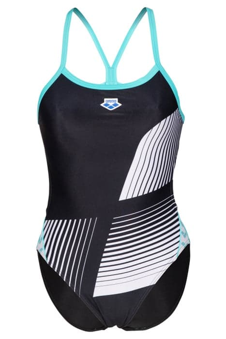 WOMEN'S ARENA ICONS SWIMSUIT CHALLENGE B BLACK WHITE BLUE DI by Arena