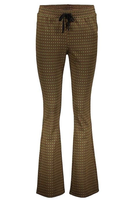 FLARED PANTS PIED DE POULE BLACK/CAMEL/GREEN by Geisha