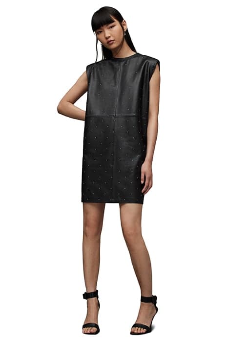 MIKA PINSTUD DRESS BLACK by AllSaints