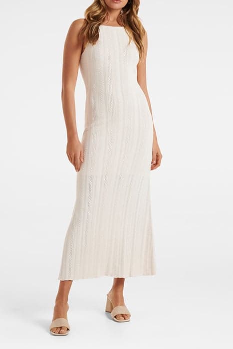 TAYLOR POINTELLE MIDI KNIT DRESS CREAM KNIT by Forever New