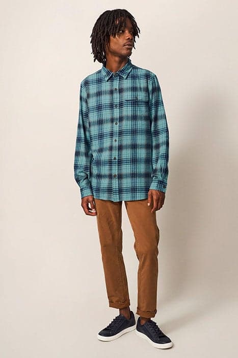 WALLACE CHECK SHIRT MINT GREEN by White Stuff