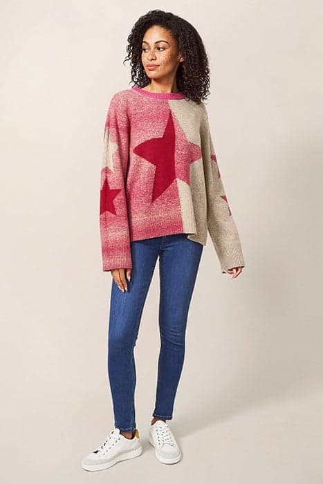 SPLIT STAR JUMPER PINK MULTI by White Stuff