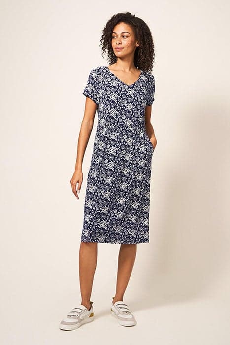 TALLIE ECO VERO JERSEY DRESS NAVY MULTI by White Stuff