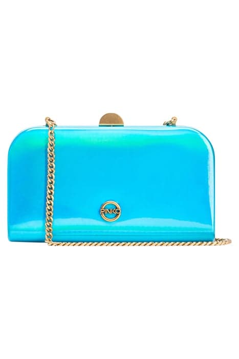 VETRAIO CLUTCH SPECCHIO METALLIC BLUE-BRASS by PINKO