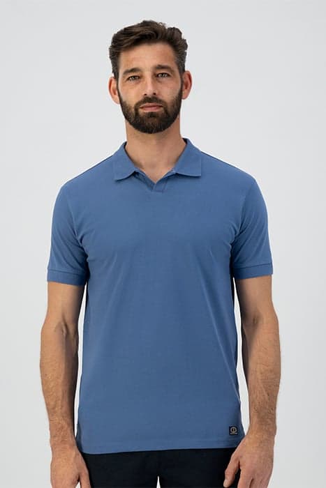 BOWIE V-NECK POLO STRETCH PIQUE MOONLIGHT BLUE by Dstrezzed