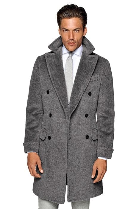 MID GREY POLO COAT MID GREY by Suitsupply