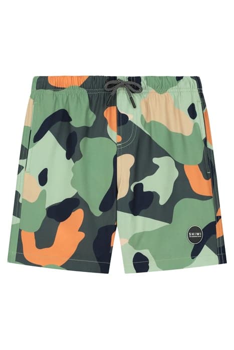 BOYS STRETCH SWIMSHORT NEO CAMO SMOKEY GREEN by Shiwi