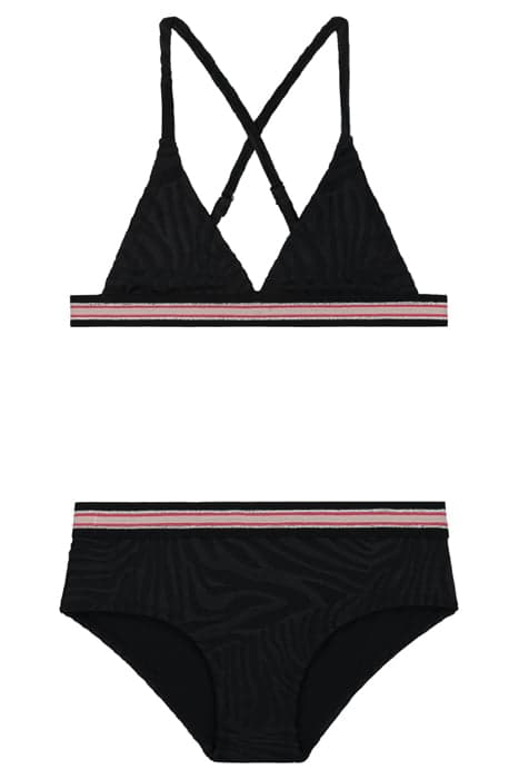 GIRLS LUNA BIKINI SET BERMUDA TIGER STRUCTURE BLACK by Shiwi