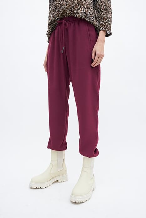 PURPLE CREPE STRAIGHT SUIT TROUSERS by IKKS