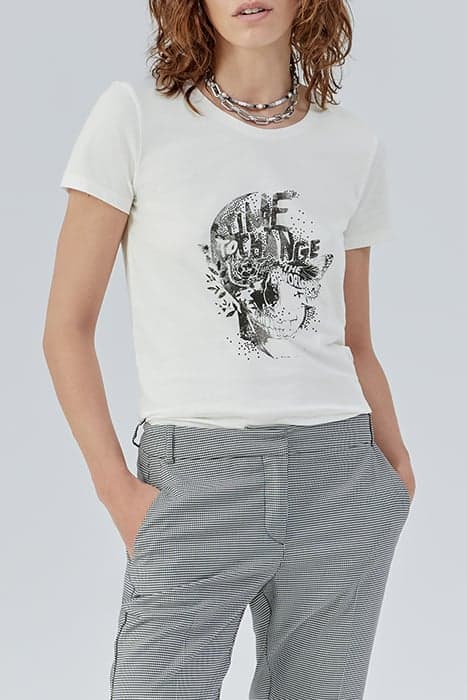 WHITE SKULL IMAGE ORGANIC COTTON T-SHIRT by IKKS