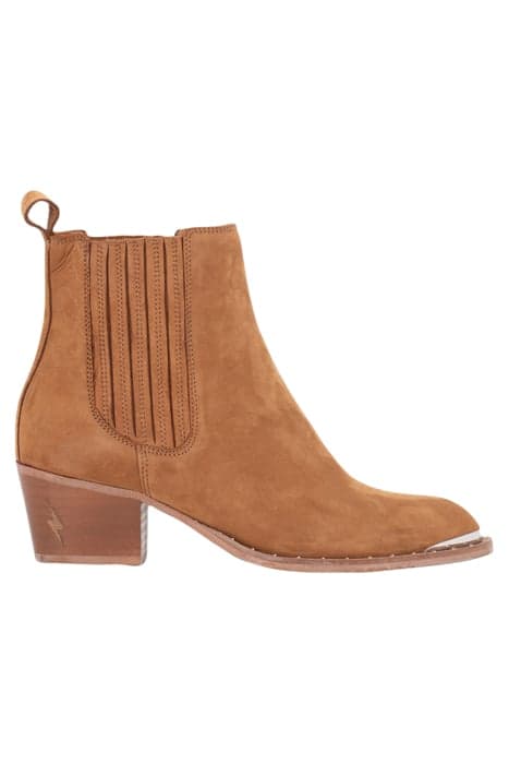 CAMEL LEATHER BOOTS WITH NUBUCK STUDS by IKKS