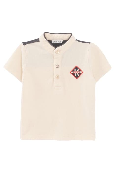 BABY BOYS’ BEIGE ORGANIC COTTON POLO SHIRT, XL BACK PATCH by IKKS