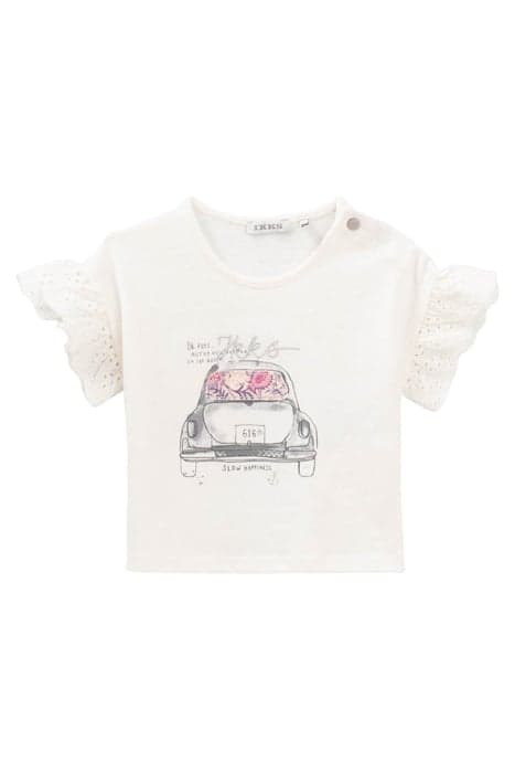 BABY GIRLS' OFF-WHITE CAR AND EMBROIDERY T-SHIRT by IKKS