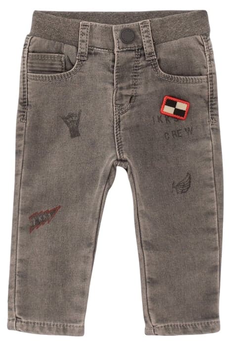 BABY BOYS’ GREY JEANS WITH PRINT AND BADGE by IKKS