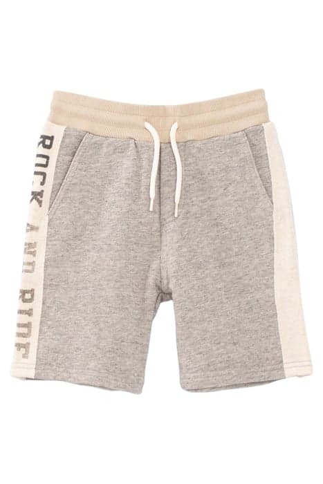 BOYS’ GREY SWEATSHIRT FABRIC BERMUDAS, BEIGE SIDE BANDS by IKKS