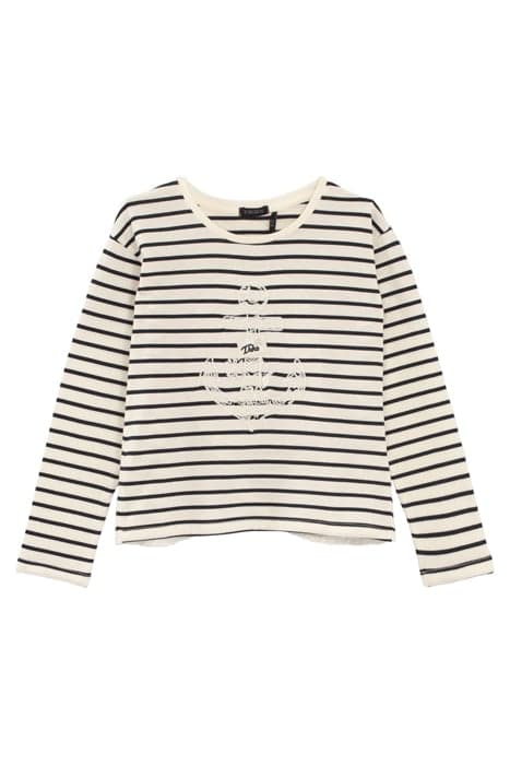 GIRLS’ ECRU SAILOR TOP, NAVY STRIPES & EMBROIDERED ANCHOR by IKKS