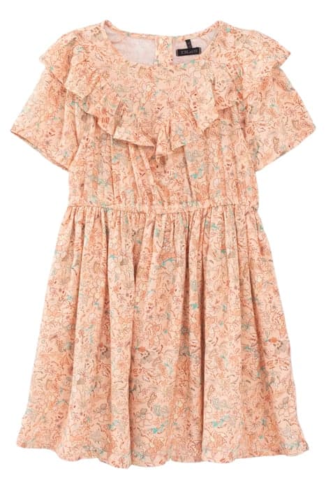 GIRLS’ PEACH FLORAL PRINT LENZING™ ECOVERO™ VISCOSE DRESS by IKKS